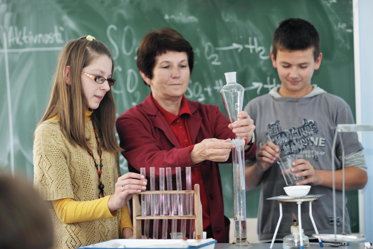 science and chemistry classees at school photo