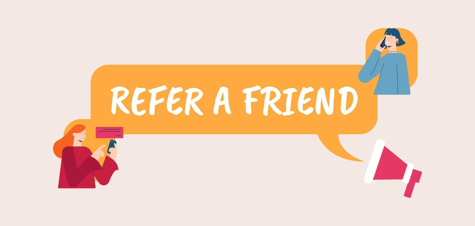 Refer a friend banner. Recommendations for those familiar with marketing advertising pyramid. vector