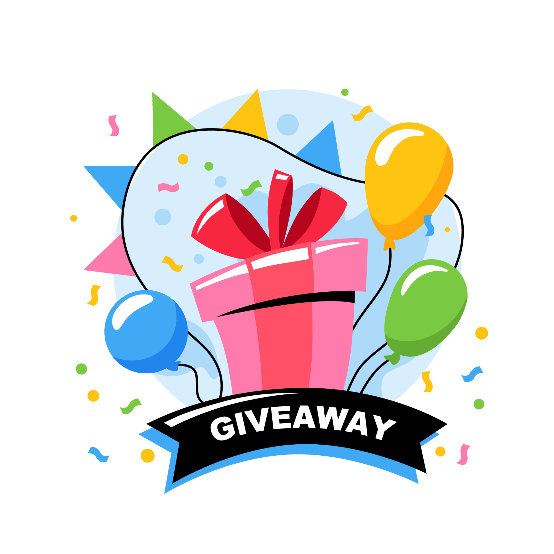 Gift box giveaway isolated icon social media Vector Image