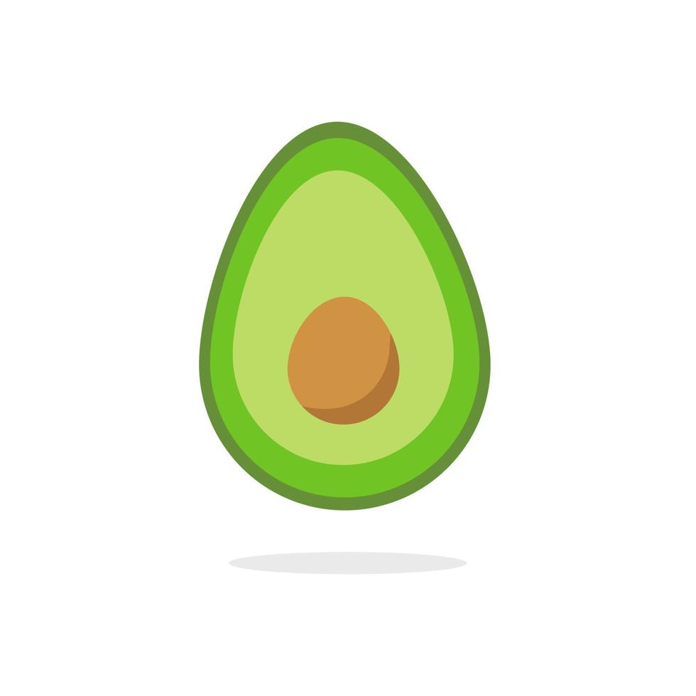 Half avocado with bone. Organic green vegetable for vegan wholesome food vector