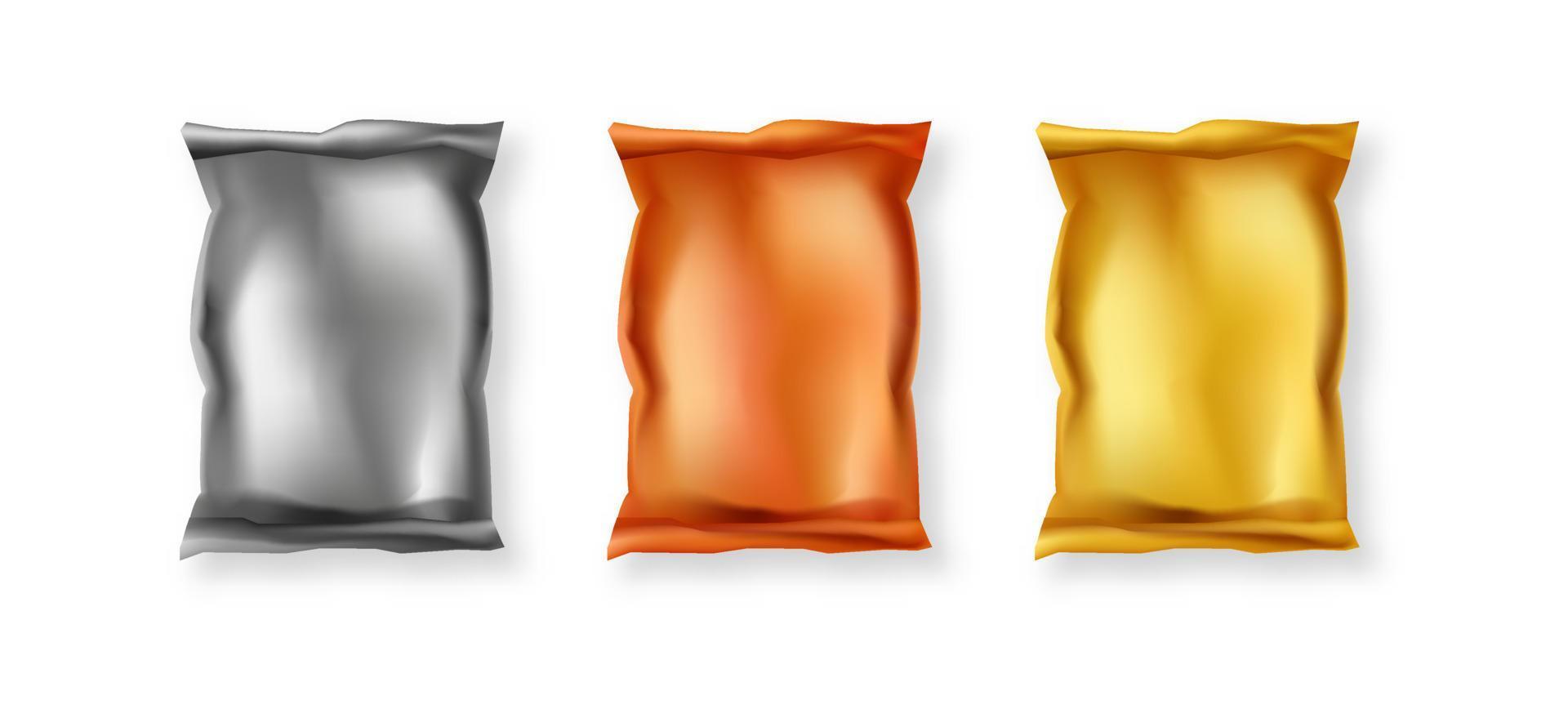 silver  GOLD BRONZE bag package vector
