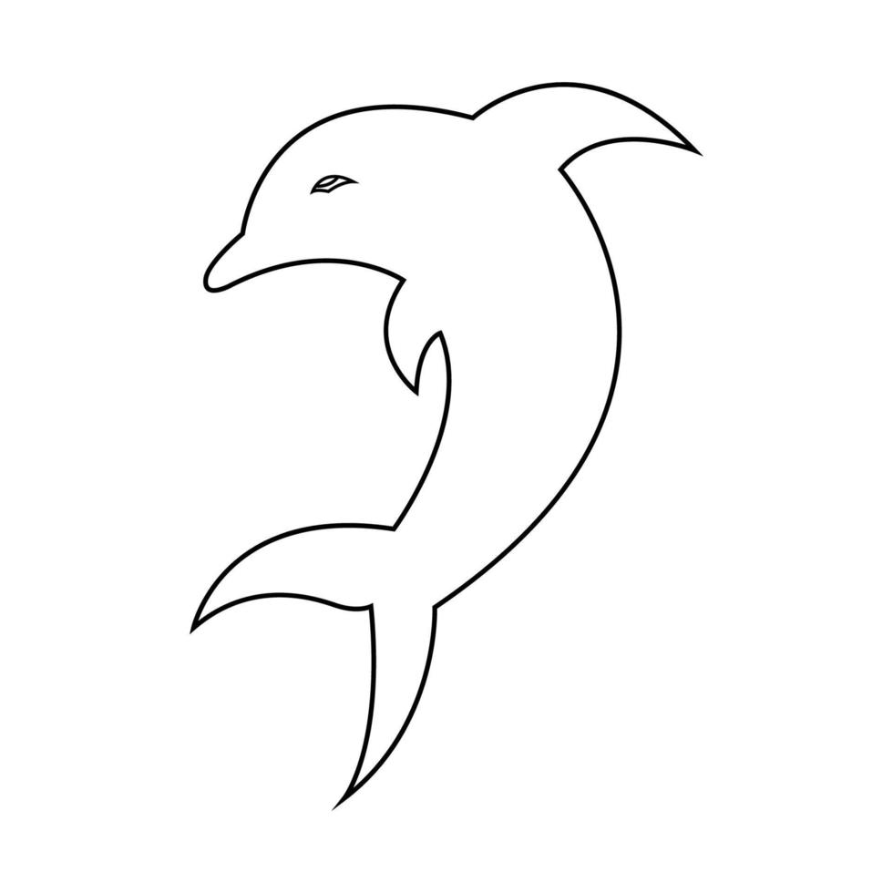 Dolphin line icon illustration. illustration icon related to sea animal. Simple design editable vector