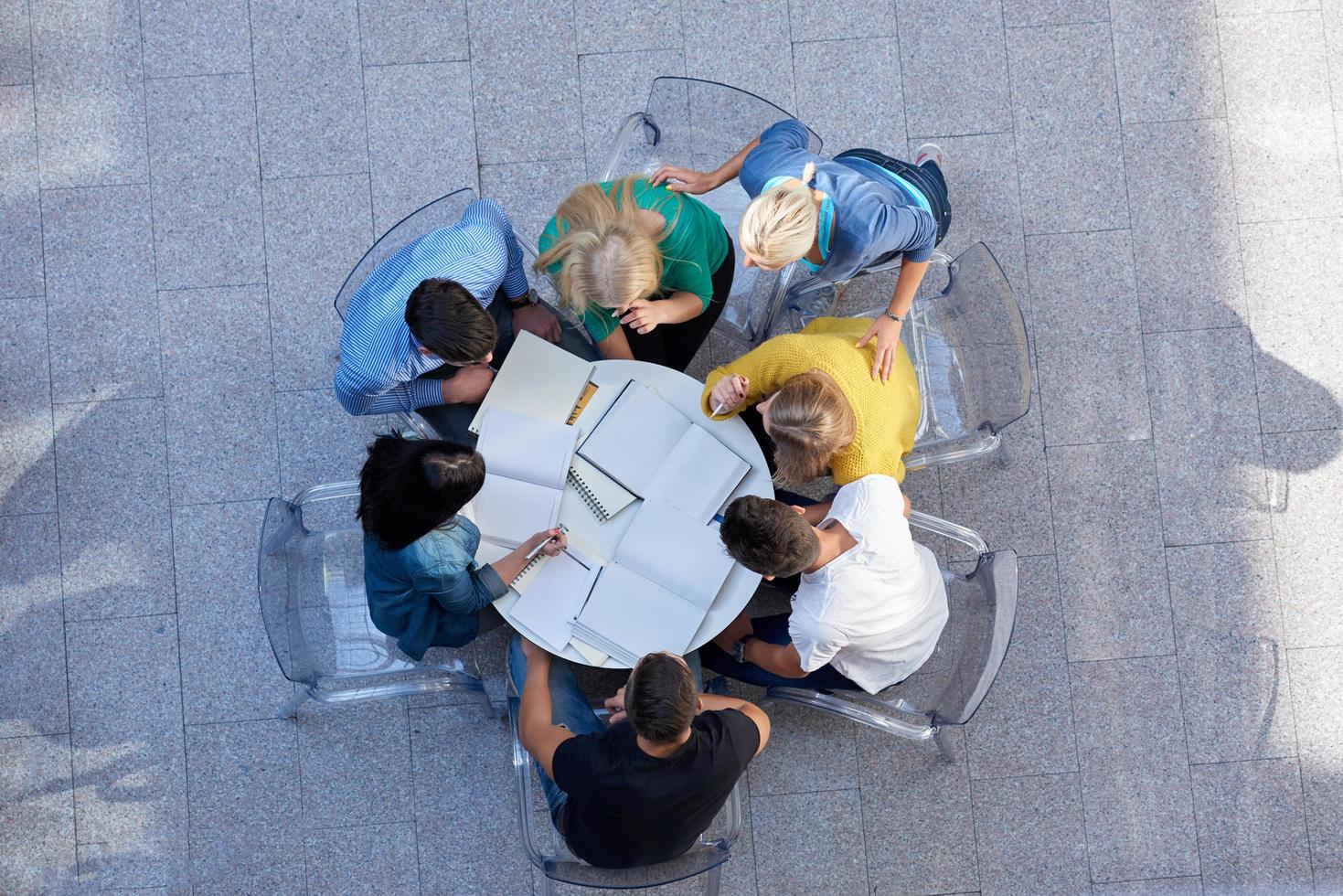 group of students  top view photo