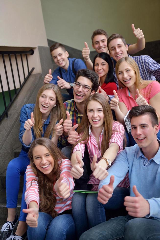 happy teens group in school photo