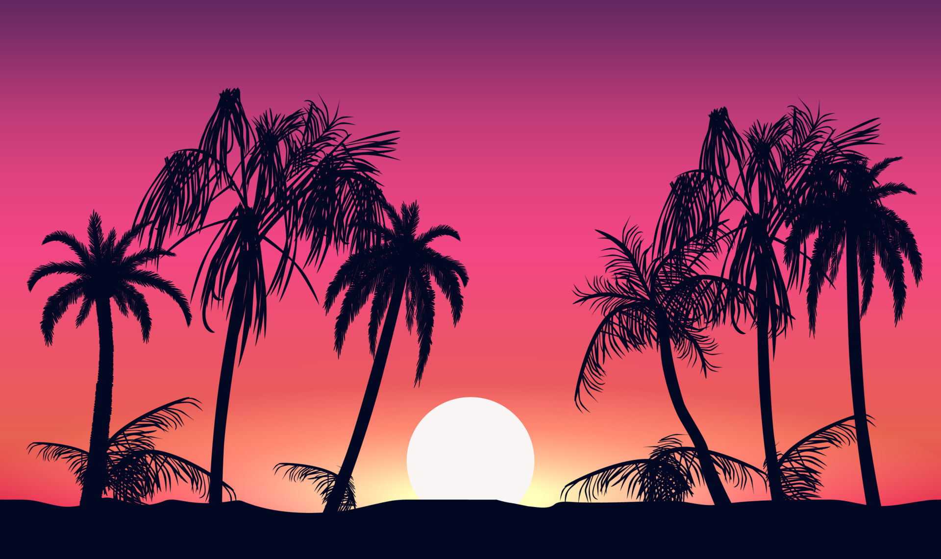 Silhouette of palm tree on the beach during sunset of beautiful a tropical  beach on pink sky background 11933629 Stock Photo at Vecteezy