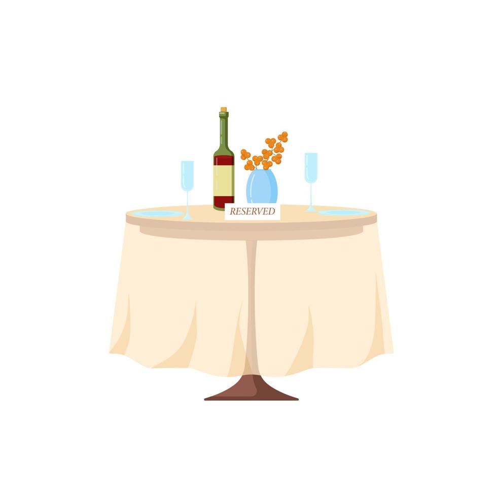 Reserved table in a restaurant. The concept of individual service, booking a personal place. Elegant illustration design reserved for cafes, restaurants, web sites. vector