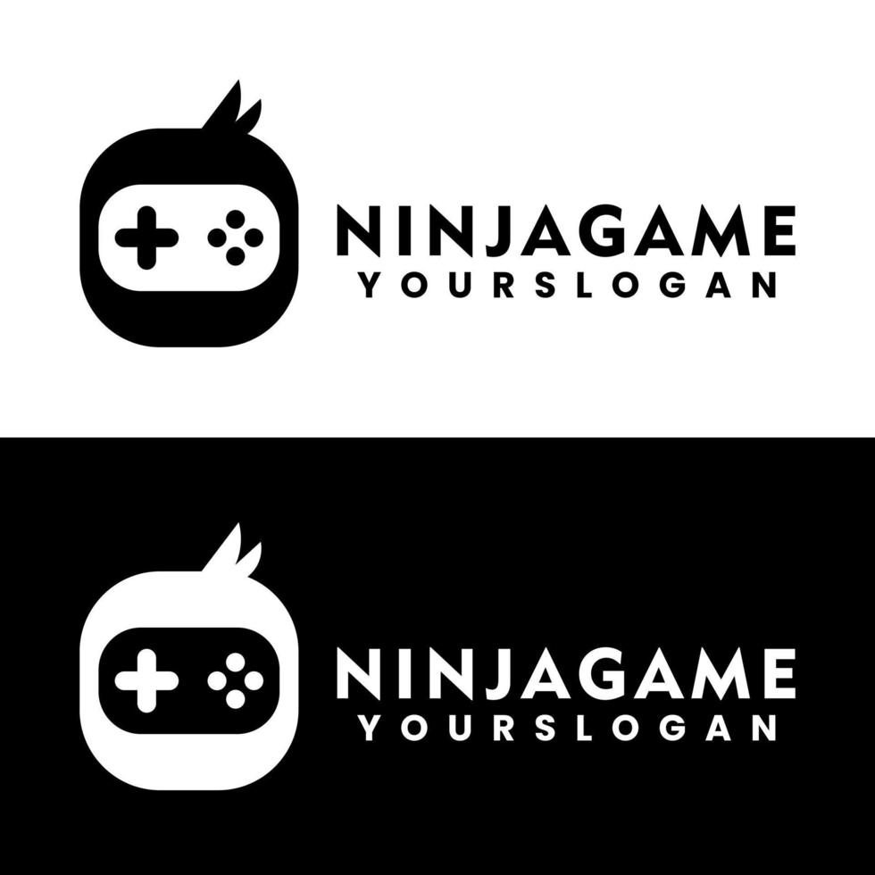 diseño de logotipo moderno de juego ninja vector