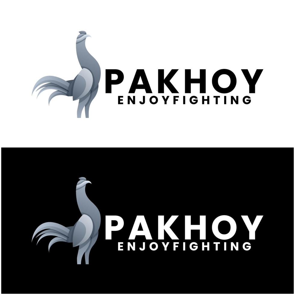 diseño de logotipo degradado de gallo de pelea moderno vector