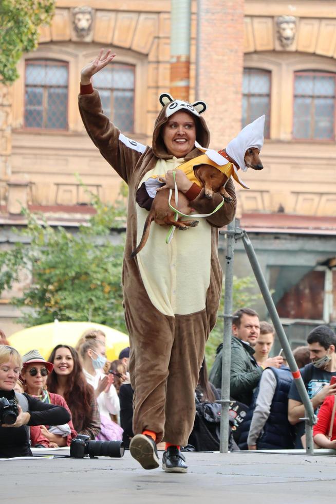 St Petersburg, Russia, 2021 - 9th annual sausage-dog parade in St Petersburg, Russia. The theme of this year is circus. photo