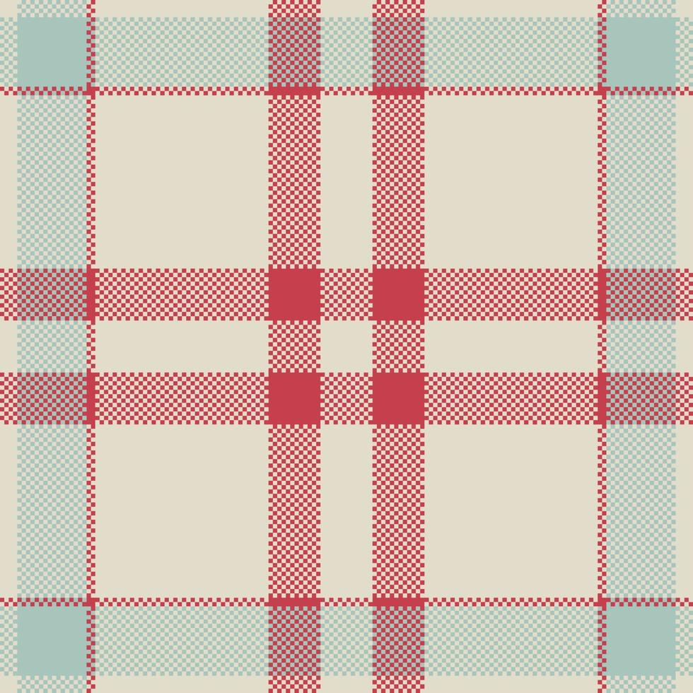 Pixel background vector design. Modern seamless pattern plaid. Square texture fabric. Tartan scottish textile. Beauty color madras ornament.