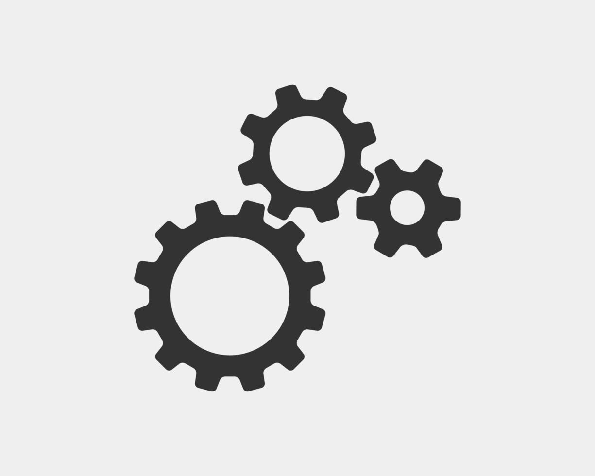 Metal gears and cogs vector. Gear icon flat design. Mechanism wheels logo. Cogwheel concept template. vector