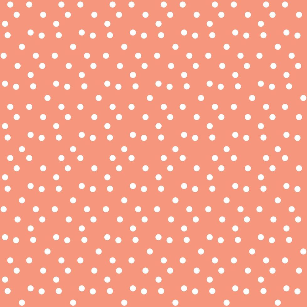 Peach colour background in white dots seamless pattern vector
