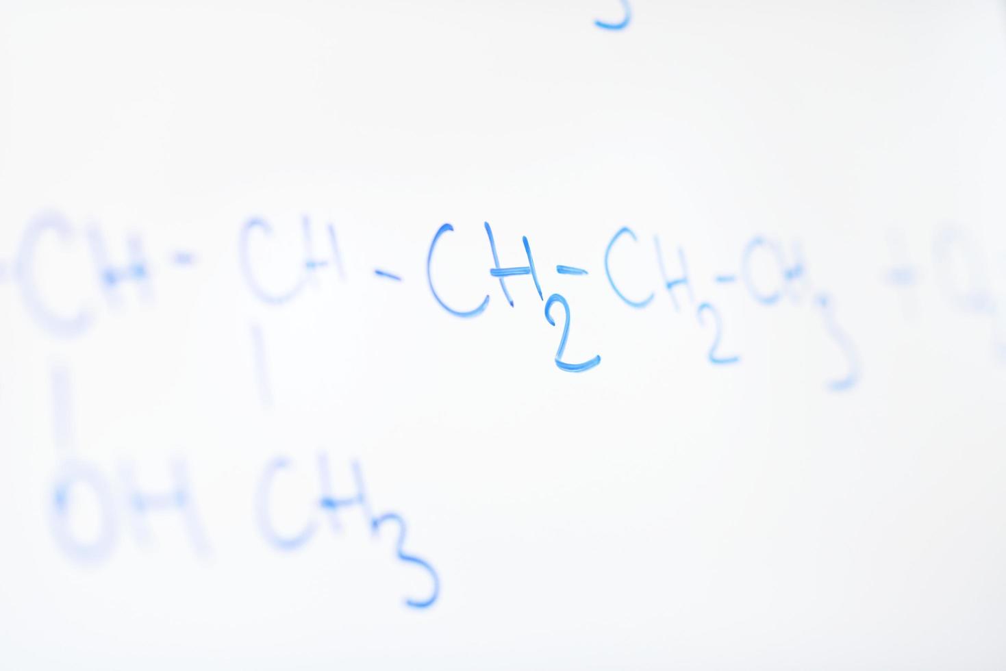 chemical molecule structure on white boar photo