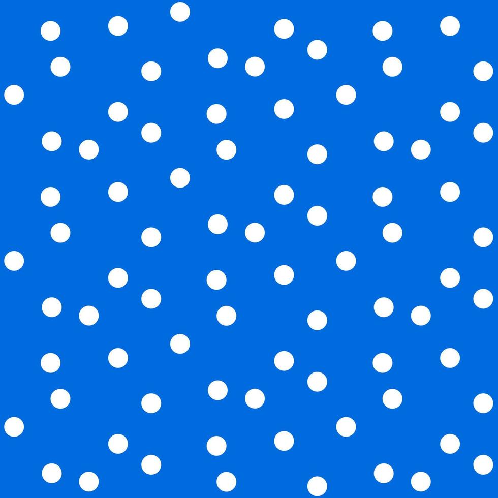 Blue bright background in white dots polka seamless pattern vector