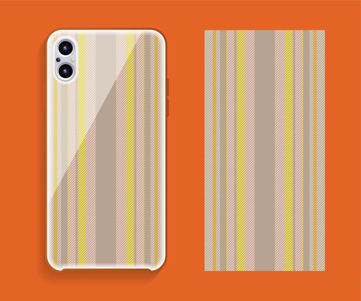 Mobile phone cover design. Template smartphone case vector pattern.