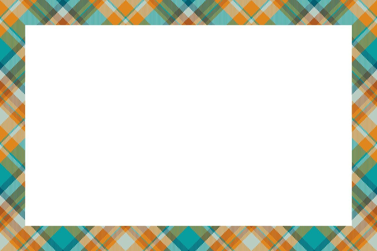 vector de marco antiguo. patrón de borde escocés estilo retro. adorno de tela escocesa de tartán.