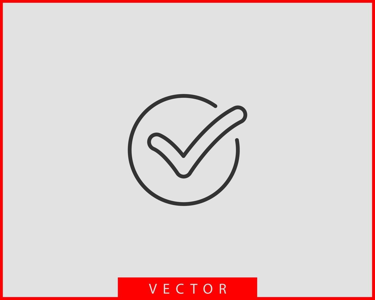 elemento de diseño de símbolo de vector de icono de marca de verificación.