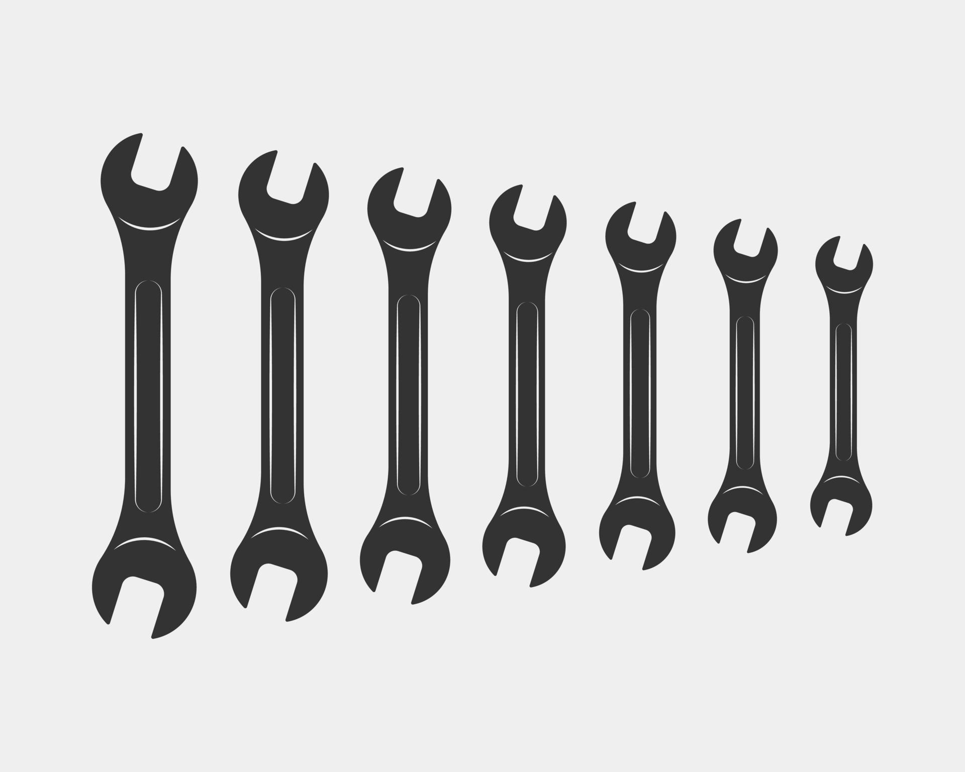 Tools vector wrench icon. Spanner logo design element. Key tool