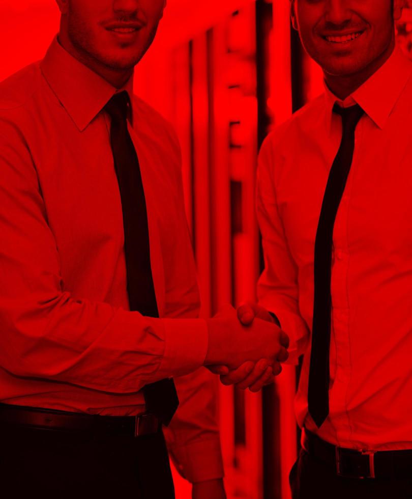 it engineers in network server room photo