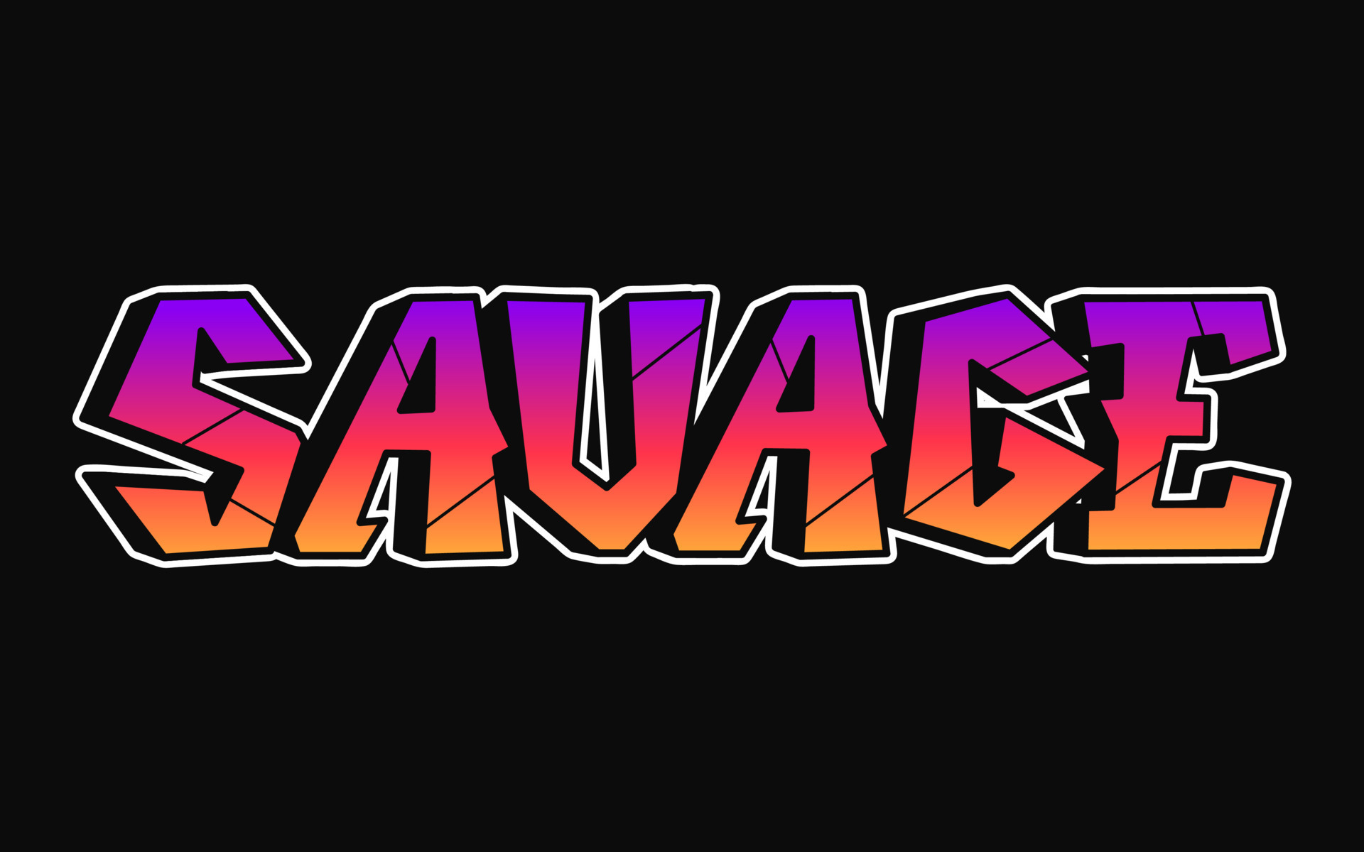 Savage word graffiti style letters. Vector hand drawn doodle cartoon ...