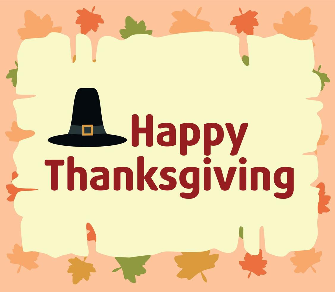 Happy thanksgiving background with Pilgrim hat vector