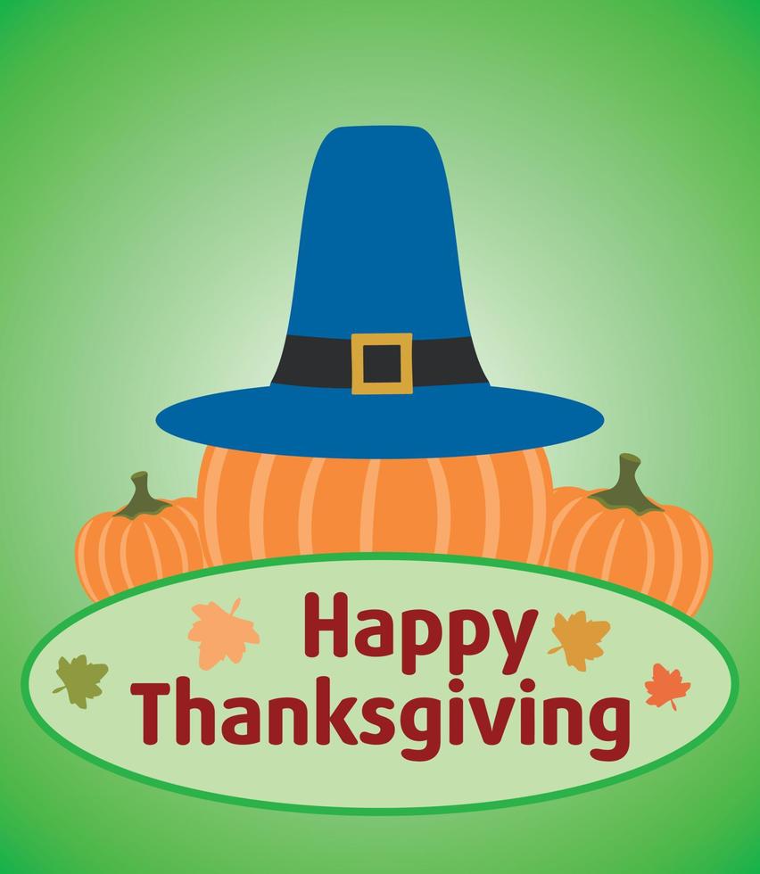 Thanksgiving day background with pumpkin vector