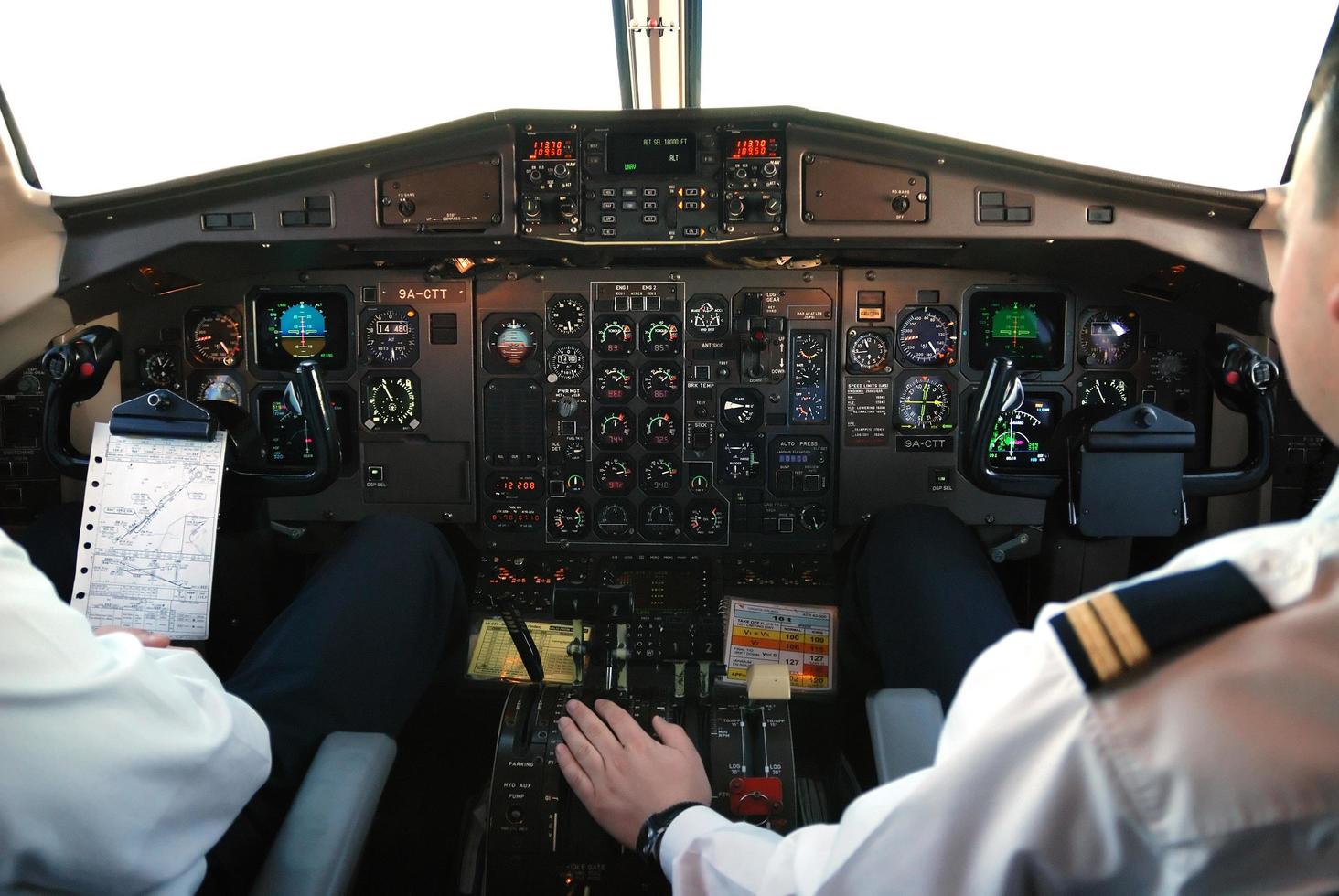 vista de la cabina del avión foto