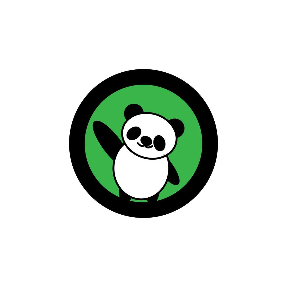 icono de icono de panda lindo vector