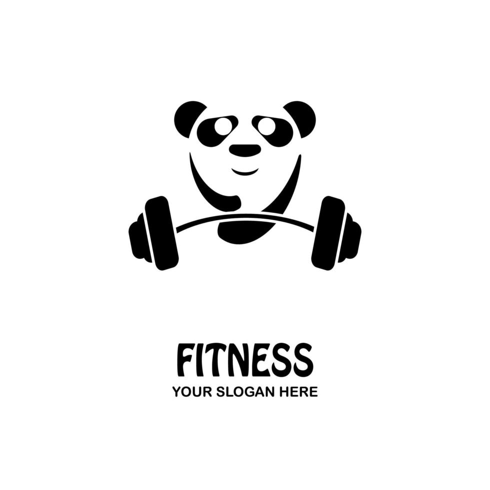 Ícono del logotipo de panda rooting iron vector
