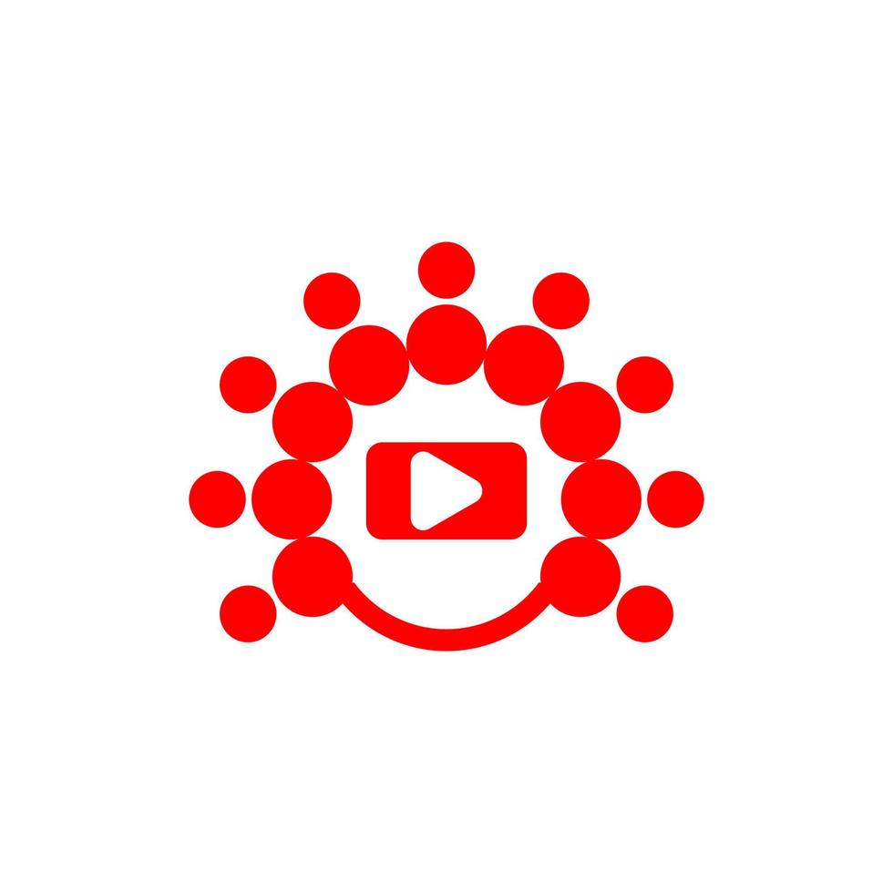 reproducción de video con el logotipo del icono de los círculos circundantes vector