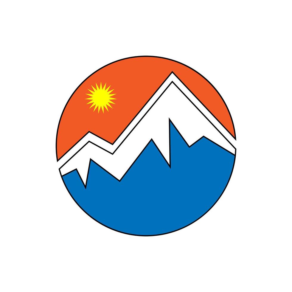 blue sun and ocean gumumg in circles icons and logos vector