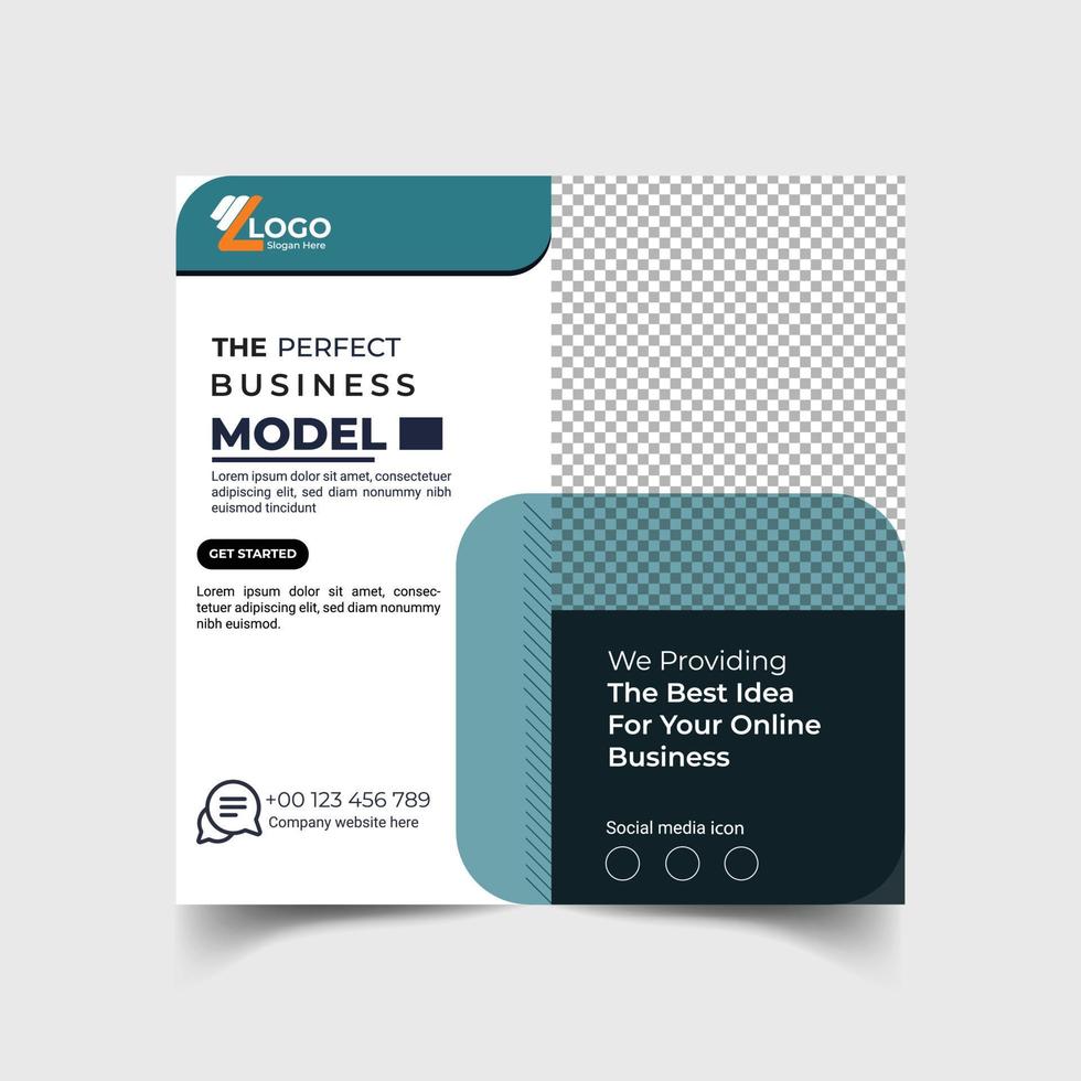 Corporate social media post template vector