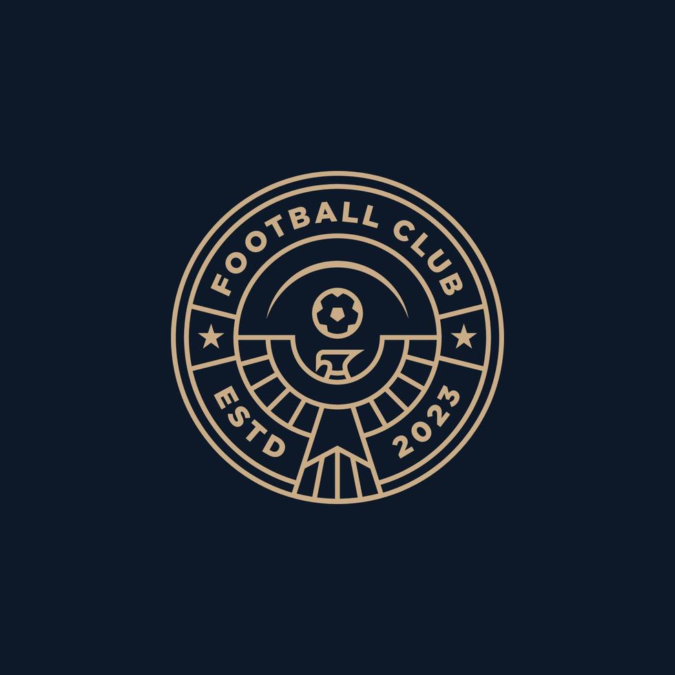 diseño de ilustración vectorial de plantilla de logotipo de icono de arte de línea de emblema de club de fútbol minimalista. mascota de águila moderna simple para el logo de un equipo de fútbol vector