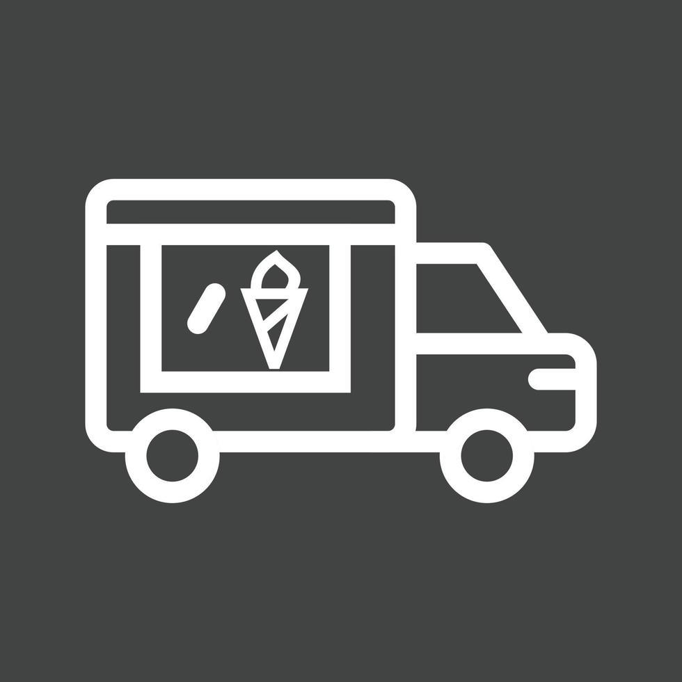 Icecream Van Line Inverted Icon vector