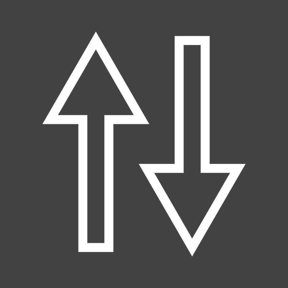 Two Way Road Line Inverted Icon vector