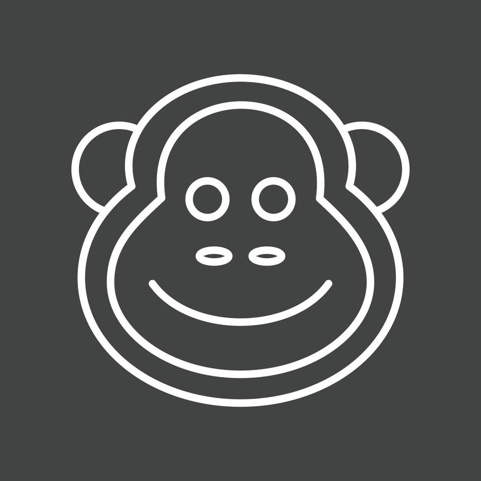 Monkey Line Inverted Icon vector