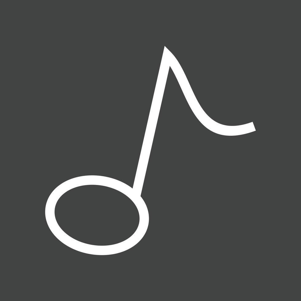 icono de línea invertida de nota musical ii vector