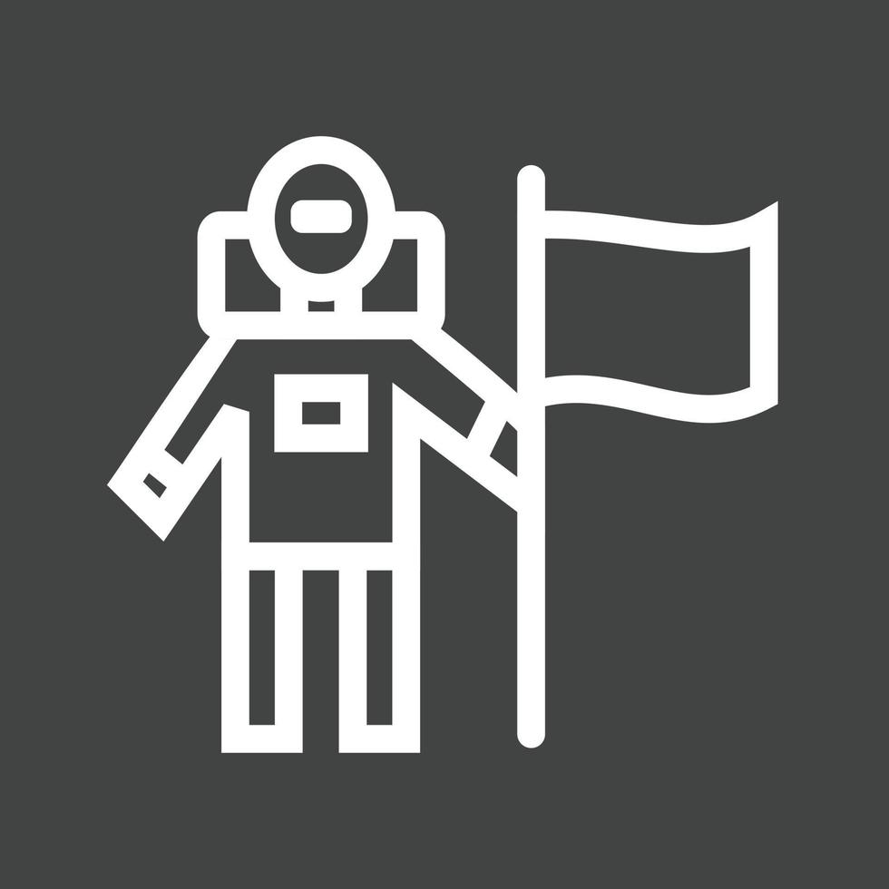 Man with Flag Line Inverted Icon vector