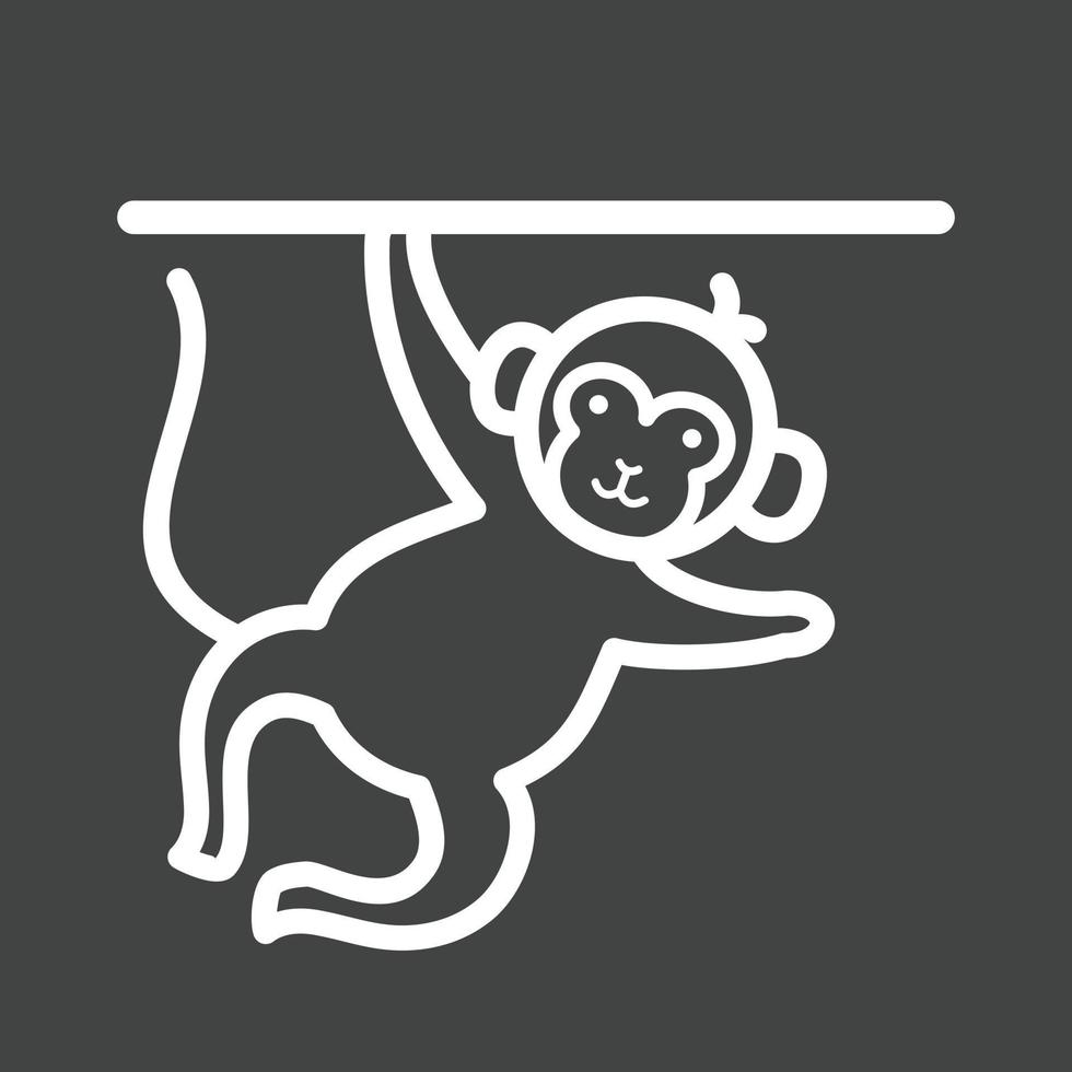 Monkey Performing Line Inverted Icon vector