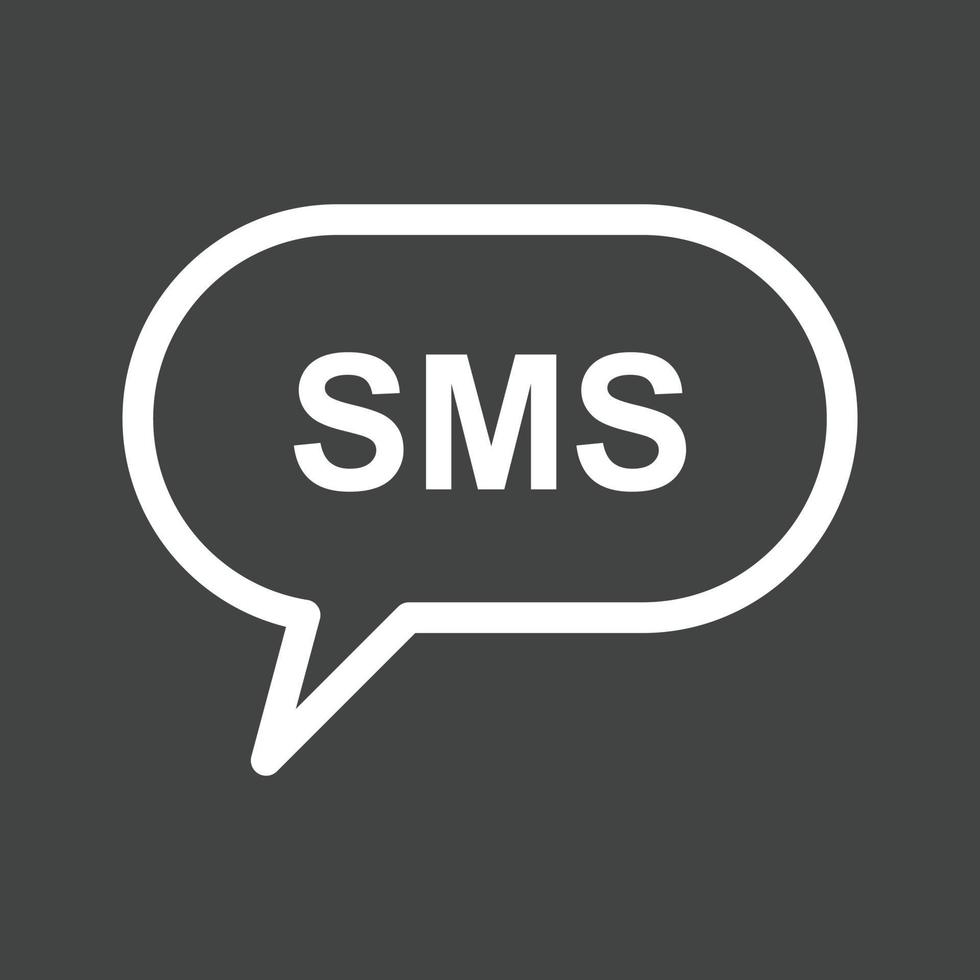 SMS Bubble Line Inverted Icon vector