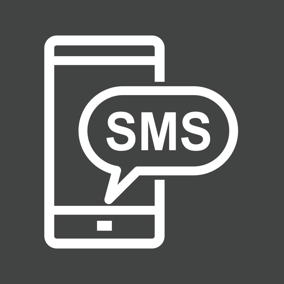 icono de línea de notificación de sms invertida vector
