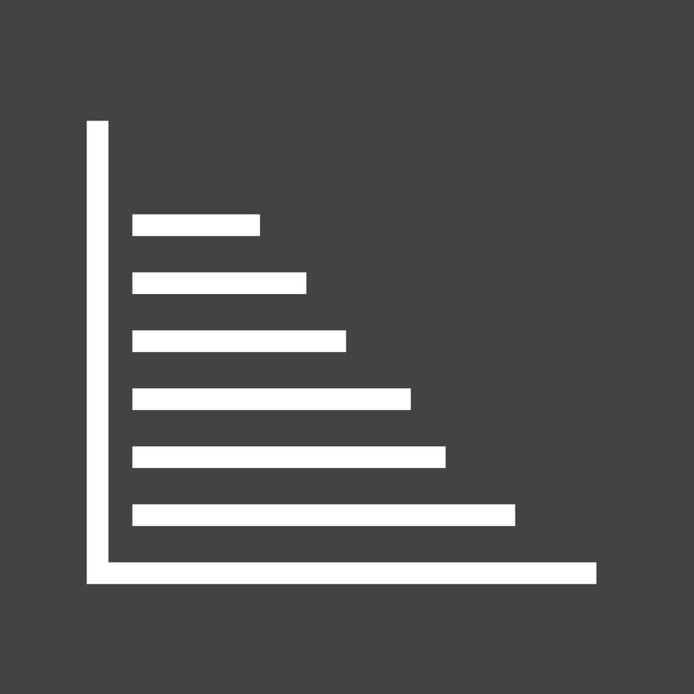 Horizontal Bar Chart Line Inverted Icon vector