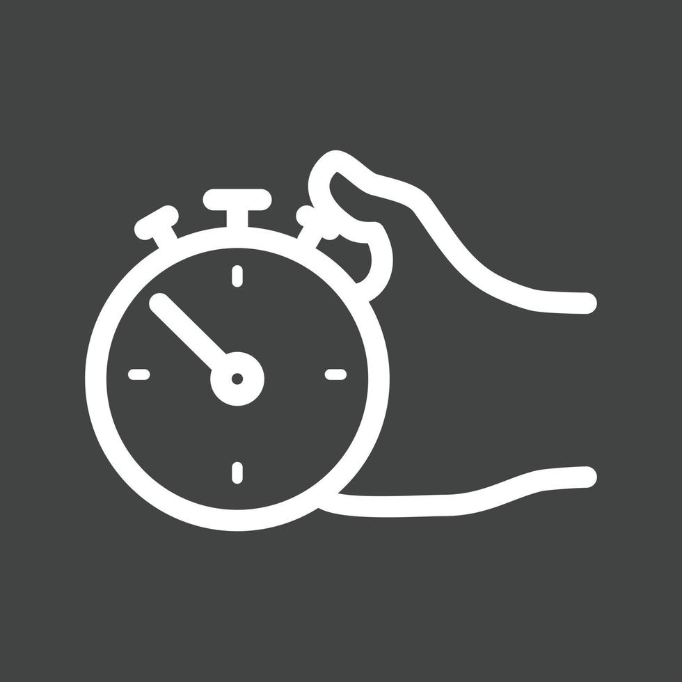 Holding Stopwatch Line Inverted Icon vector