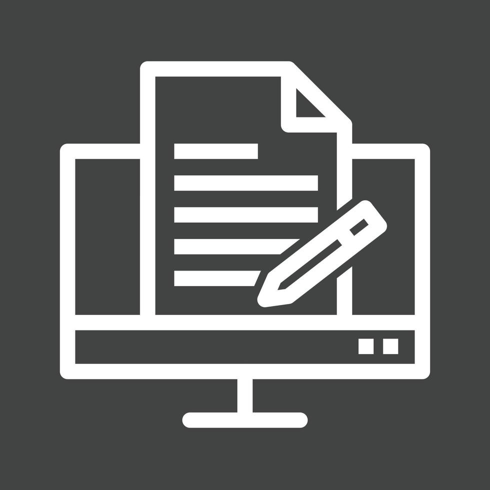 Content Management Line Inverted Icon vector