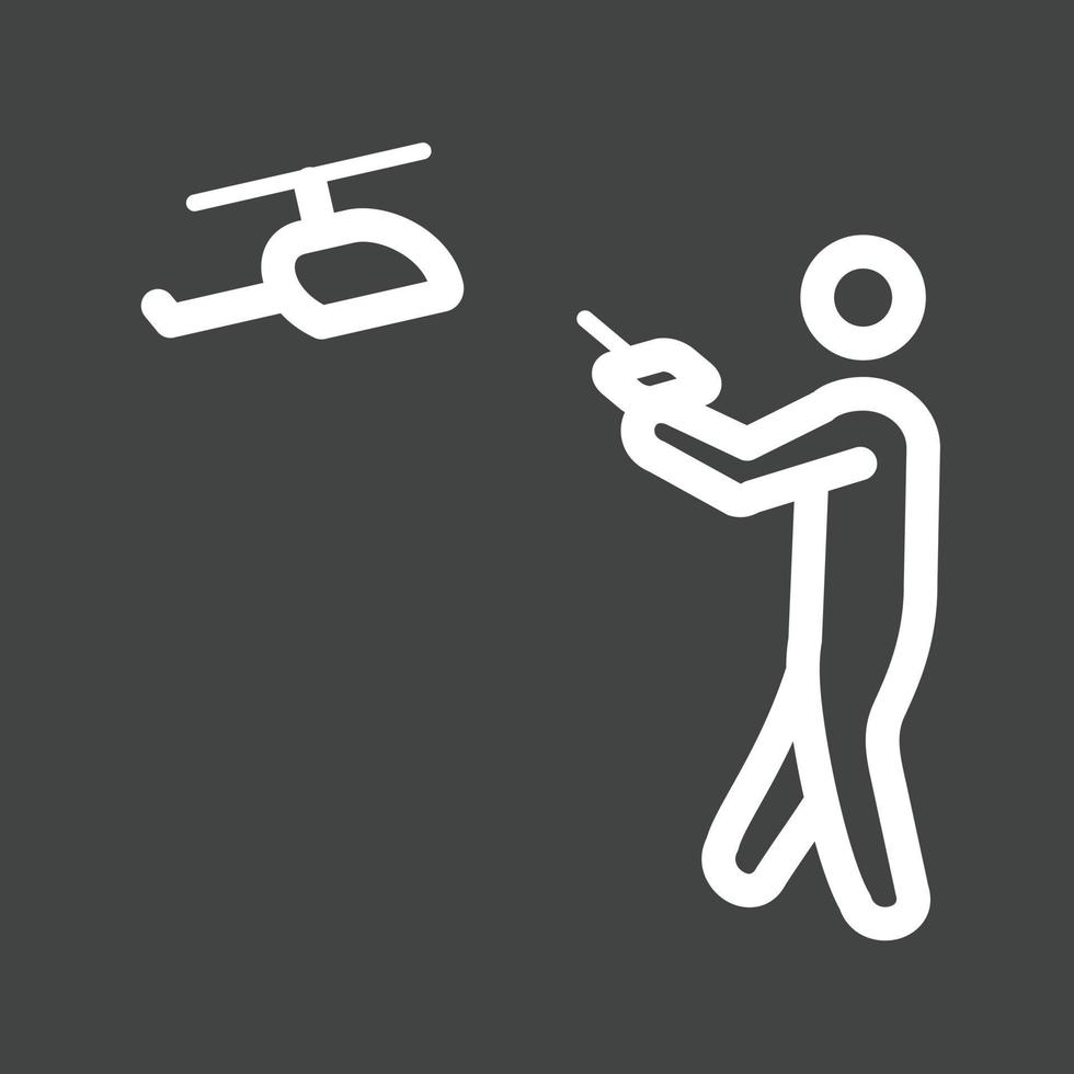 Playing with Helicopter Line Inverted Icon vector