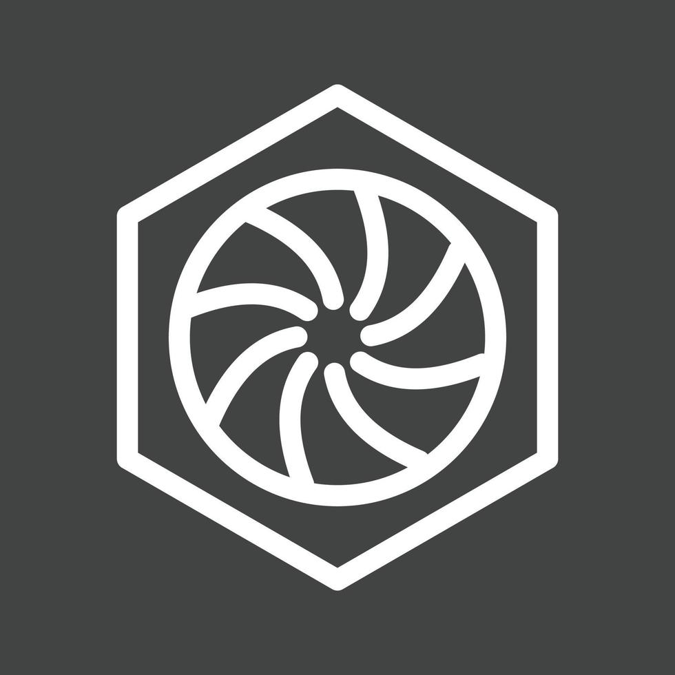 Hexagonal Diaphram Line Inverted Icon vector