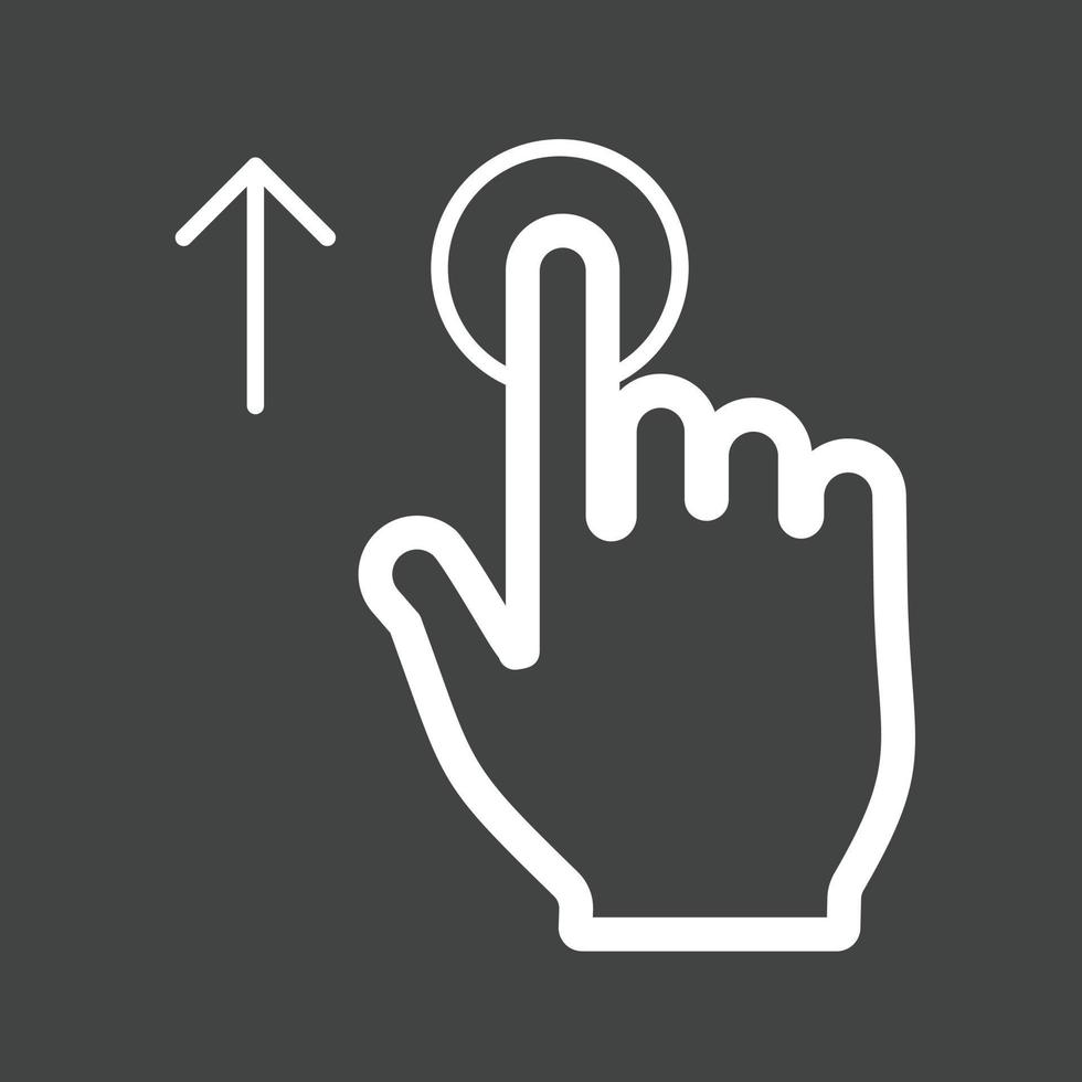 Tap and Move Up Line Inverted Icon vector