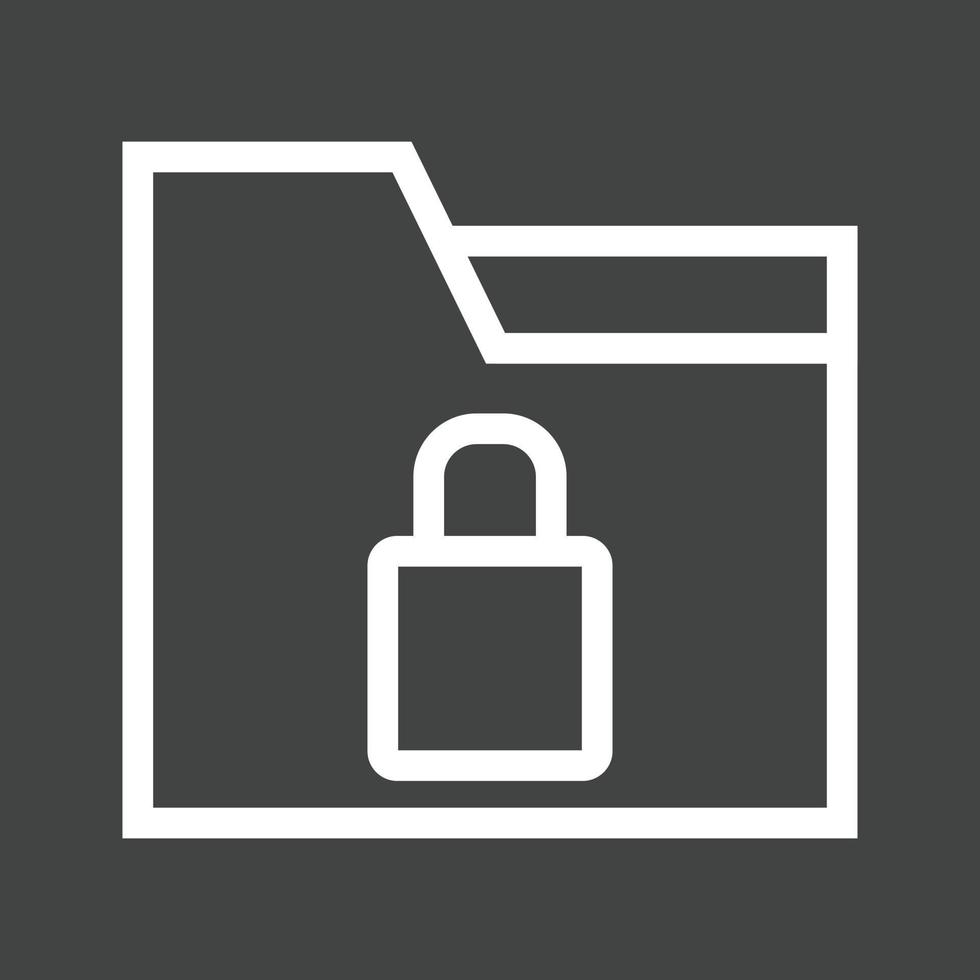 Locked Folder Line Inverted Icon vector