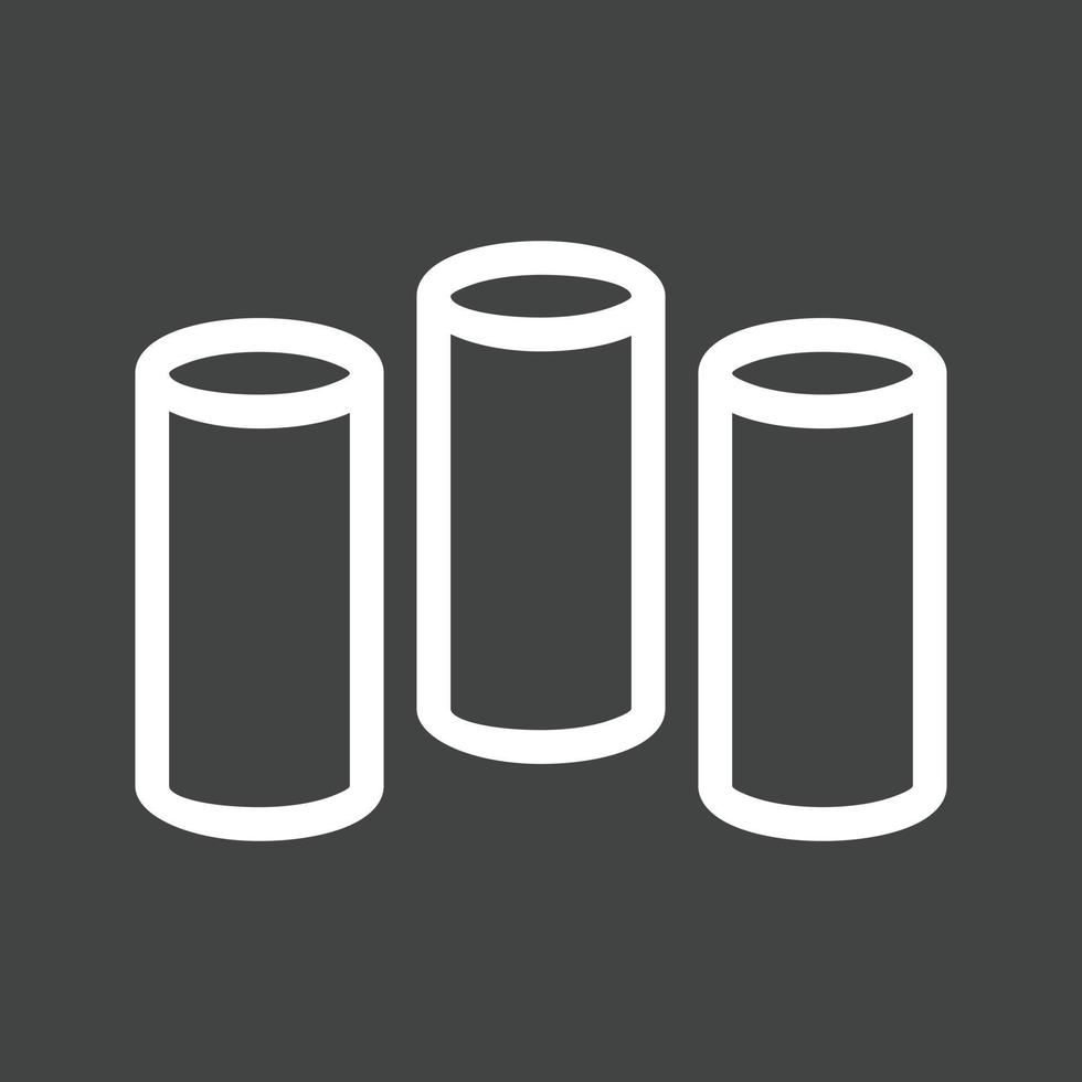 Cylindrical Bars Line Inverted Icon vector