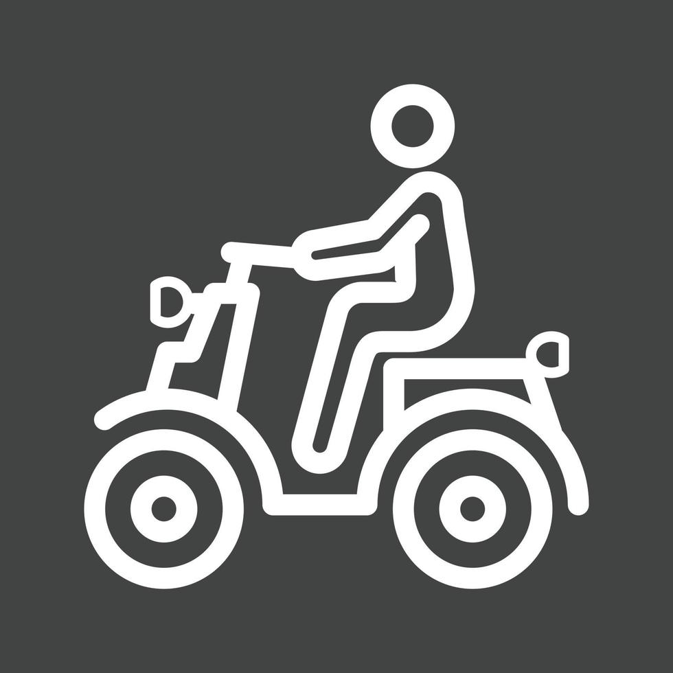 icono de línea de scooter de equitación invertida vector